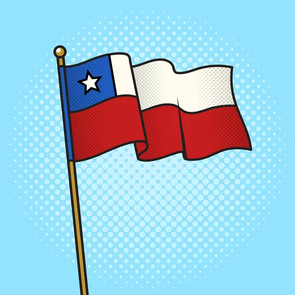 Vlajka Chile Pinup Pop Art Retro Rastrové Ilustrace Imitace Stylu — Stock fotografie