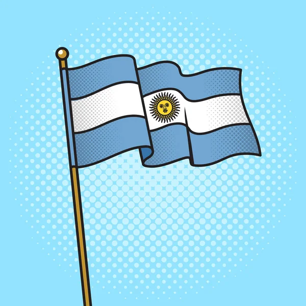 Bandeira Argentina Pinup Pop Art Retro Vector Illustration Imitação Estilo — Vetor de Stock