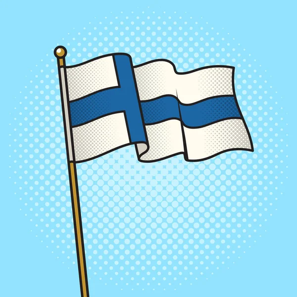 Flag Finland Pinup Pop Art Retro Vektorová Ilustrace Imitace Stylu — Stockový vektor