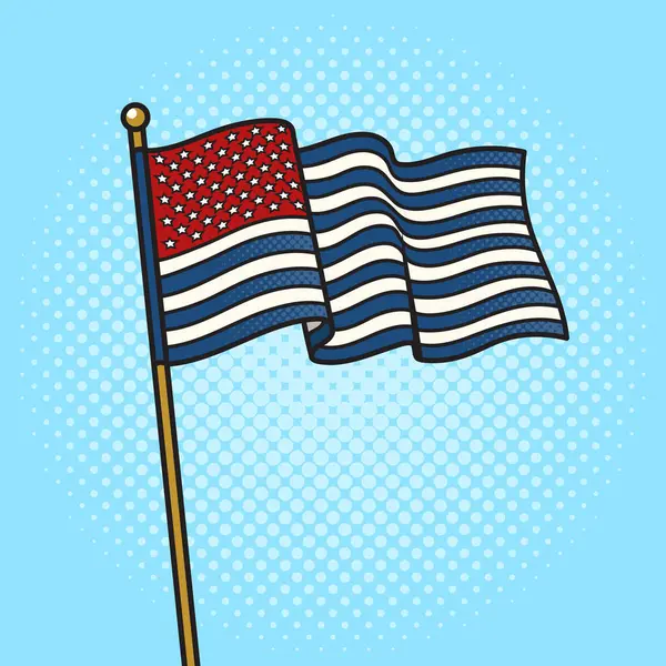 アメリカ合衆国の国旗は イギリスの国旗ポップアートレトロラスターイラストの色を逆にした コミック ブック スタイル — ストック写真