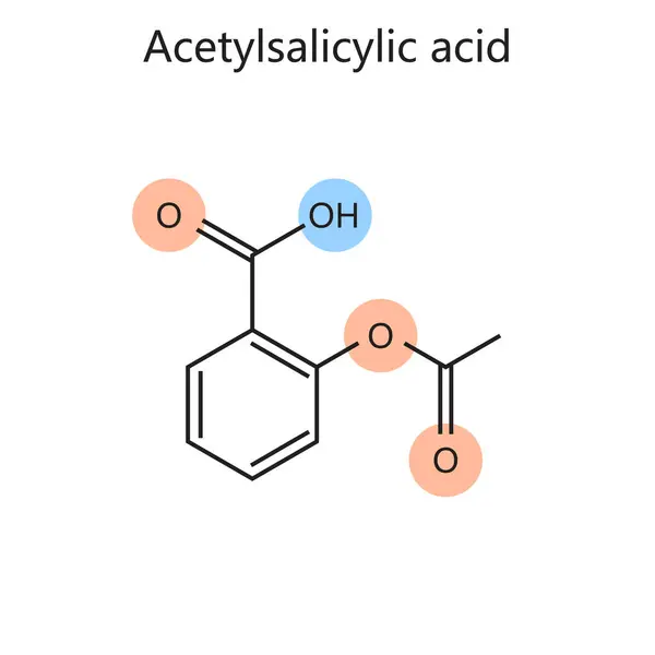 Chemical Organic Formula Acetylsalicylic Acid Diagram Hand Drawn Schematic Raster — Φωτογραφία Αρχείου