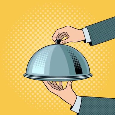 Servis tabağında kriz var. Video animasyonu. Çizgi film tarzında el çizimi. Yüksek kalite 4k görüntü