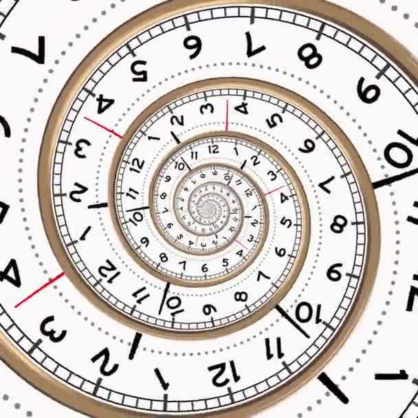 Spiral Ρολόι Ρολόι Καντράν Μεταφορά Του Απείρου Του Χρόνου Μεταβατική — Αρχείο Βίντεο