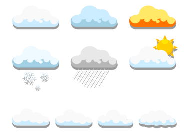 Mavi gökyüzü eli üzerindeki bulutlar PNG illüstrasyonunu çizdi