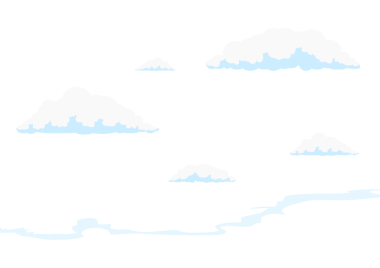 Mavi gökyüzü eli üzerindeki bulutlar PNG illüstrasyonunu çizdi