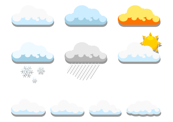 Mavi gökyüzü eli üzerindeki bulutlar PNG illüstrasyonunu çizdi