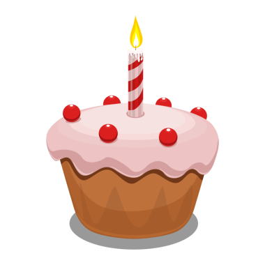 Mum rengi elli kek PNG illüstrasyonunu çizdi