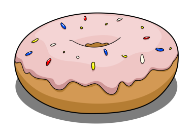 Pembe kremalı çörek renkli PNG çizimi