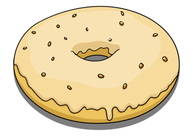 Sarı kremalı çörek renkli PNG çizimi