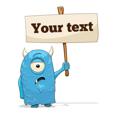 Elinde PNG illüstrasyonu olan uzaylı çizgi film karakteri.