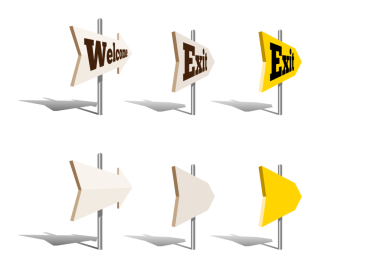 Metin PNG illüstrasyonlu yön işaretleyici