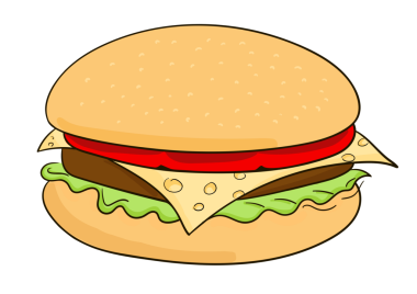 Hamburger karikatür el çizimi PNG illüstrasyon