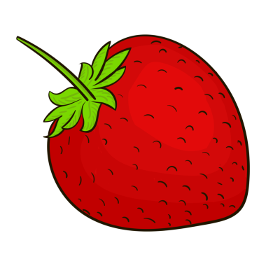 Çilekli el çizilmiş karalama PNG çizimi