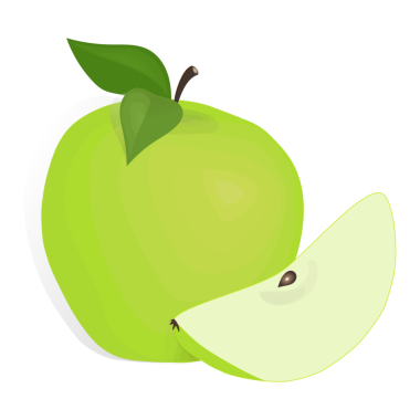 Elma yeşili meyve karalama el çizimi PNG illüstrasyonu