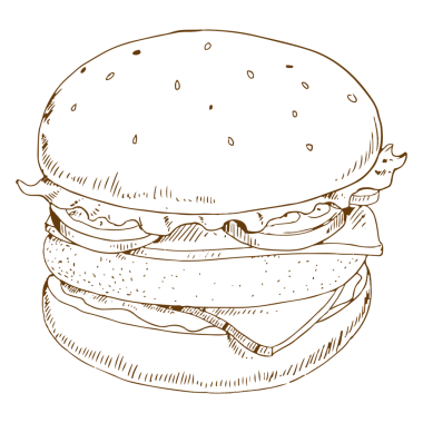 Hamburger çizimi el çizimi PNG çizimi