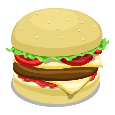 Hamburger fast food renginde el çizimi PNG illüstrasyonu