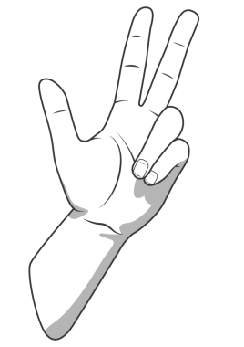 Üç numaralı avuç içi hareketi PNG illüstrasyonu