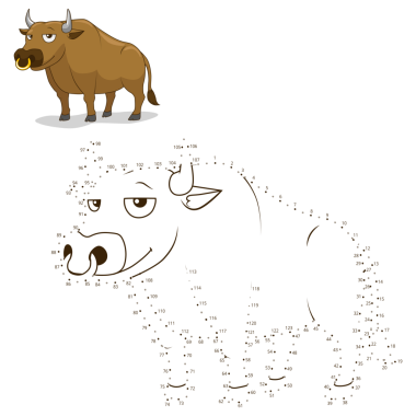 Noktaları Birleştir Oyun Boğası PNG illüstrasyonu