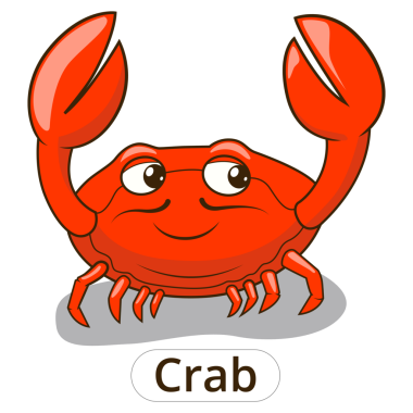 Deniz hayvan balık çizgi film illüstrasyon Yengeç