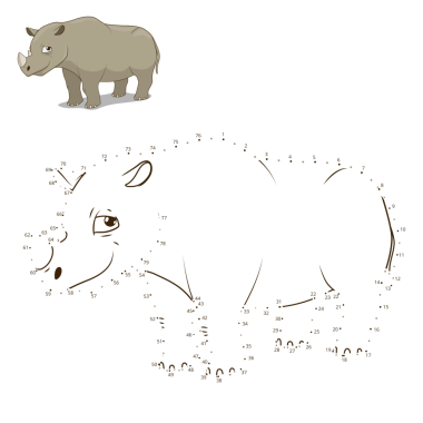 Hayvan eğitim oyunu çizmek için noktalar bağlayın