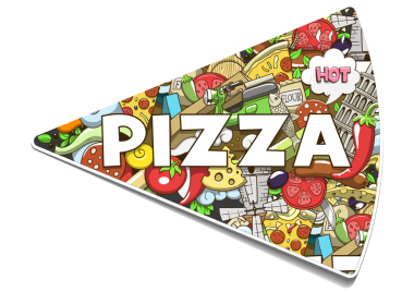 Pizza elle çizilmiş başlık tasarımı PNG illüstrasyonu