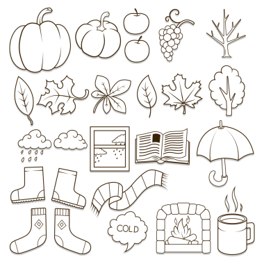 Sonbahar tasarım elementleri PNG illüstrasyonuName