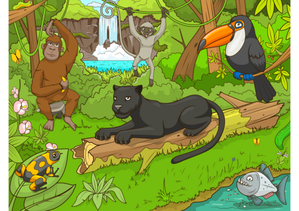 Иллюстрация к мультфильму "Лес с животными"