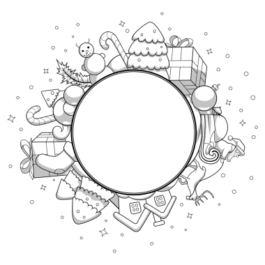 Vektör renksiz illüstrasyon Noel tebrik kartı, yılbaşı kartı, selamlar, soyutlama