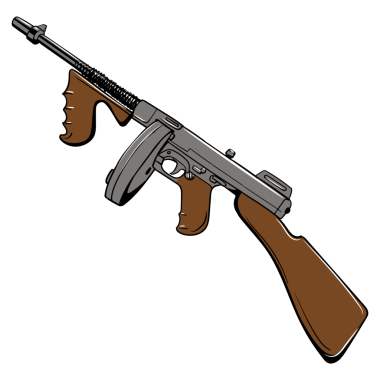 Otomatik silah çizgi roman tarzı pop sanatı PNG