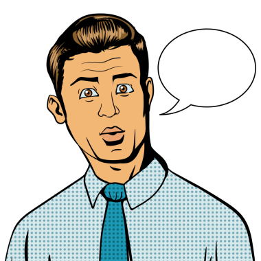 Şaşırmış adam pop sanat stili PNG illüstrasyonu