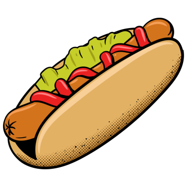 Sosisli fast food pop sanat tarzı PNG