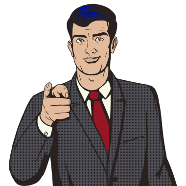 Parmakla işaret eden adam sanat tarzında PNG