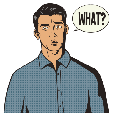 Şaşırmış adam pop sanat stili PNG illüstrasyonu