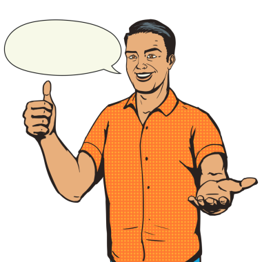 Adam başparmak hareketi gösteriyor pop sanat PNG