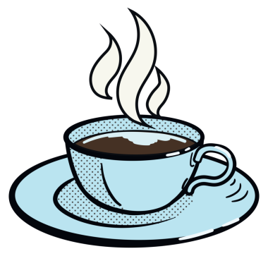 Bir fincan kahve, pop sanat tarzı PNG