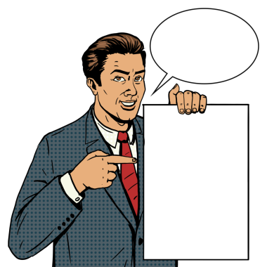 İş adamı poster pop sanat tarzı PNG