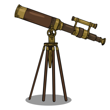 Eski teleskop pop sanat tarzı PNG