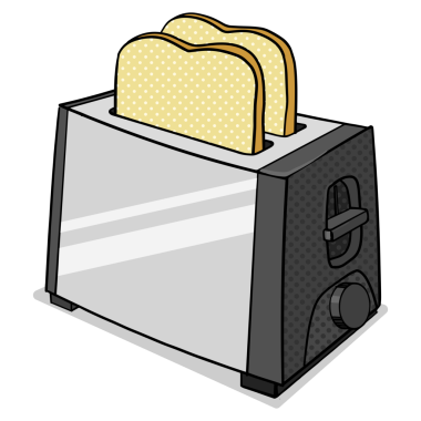 Kızarmış ekmekleri olan tost makinesi popüler sanat tarzı PNG