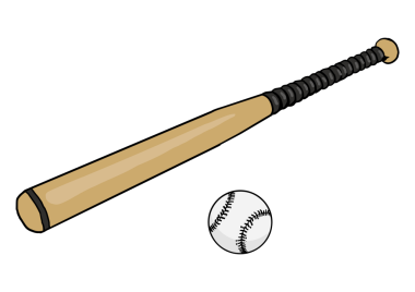 Beyzbol sopası ve top pop sanatının PNG çizimi. El çizimi karalama. Çizgi roman tarzı taklit. Eski usul. Kavramsal resimleme