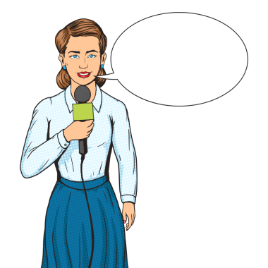 Gazeteci kadın pop sanatı tarzı PNG