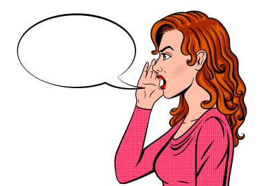 Kadın pop art retro PNG illüstrasyon diye bağırıyor. Çizgi roman tarzı taklit.