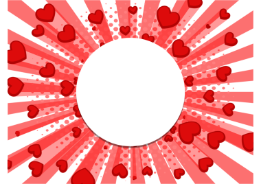 Kalpli kırmızı arkaplan pop sanat tarzı PNG illüstrasyonu