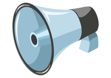 Renk arkaplanı izometrik biçimli megafon renkli PNG illüstrasyonu