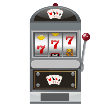 Saydam arkaplan ile slot makinesi gerçekçi renkli PNG illüstrasyonu