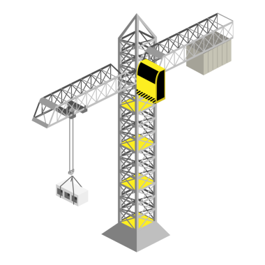 Yapı vinci rengarenk minimal izometrik biçim PNG illüstrasyonuName