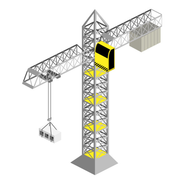 Yapı vinci rengarenk minimal izometrik biçim PNG illüstrasyonuName