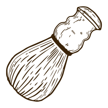 Berber aleti tıraş fırçası kabartma PNG çizimi. Esmer bir geçmişi var. Tahta sitili taklit. El çizimi resim.