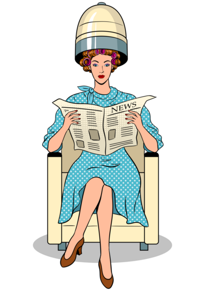 Saç kurutma makinesi olan bir kadın.