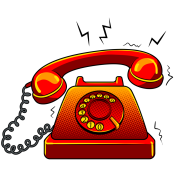 Kırmızı ateşli eski telefon pop sanatsal PNG illüstrasyonu