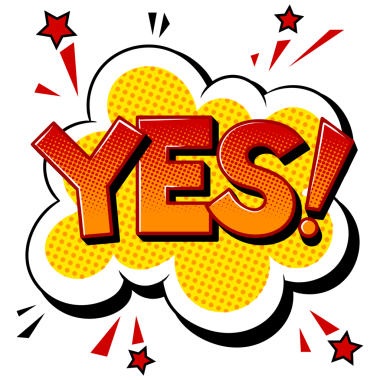 Evet, çizgi roman pop sanatı PNG illüstrasyonu.